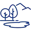 Natur Icon in Dunkelblau