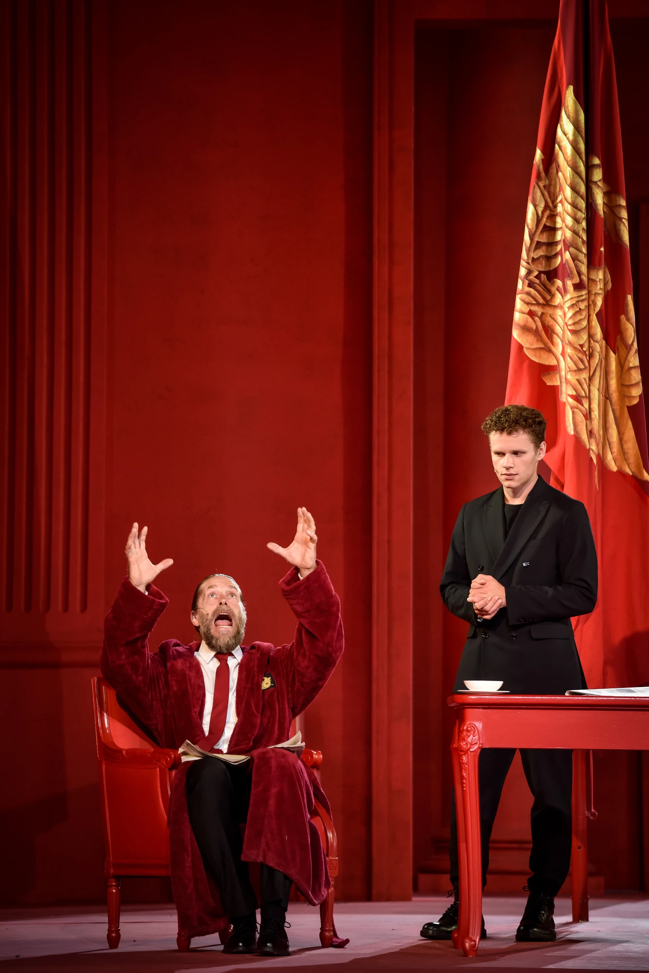 Szenenbild Shakespear´s Julius Caesar im Passionstheater Oberammergau im Sommer 2023 mit Julius Caesar