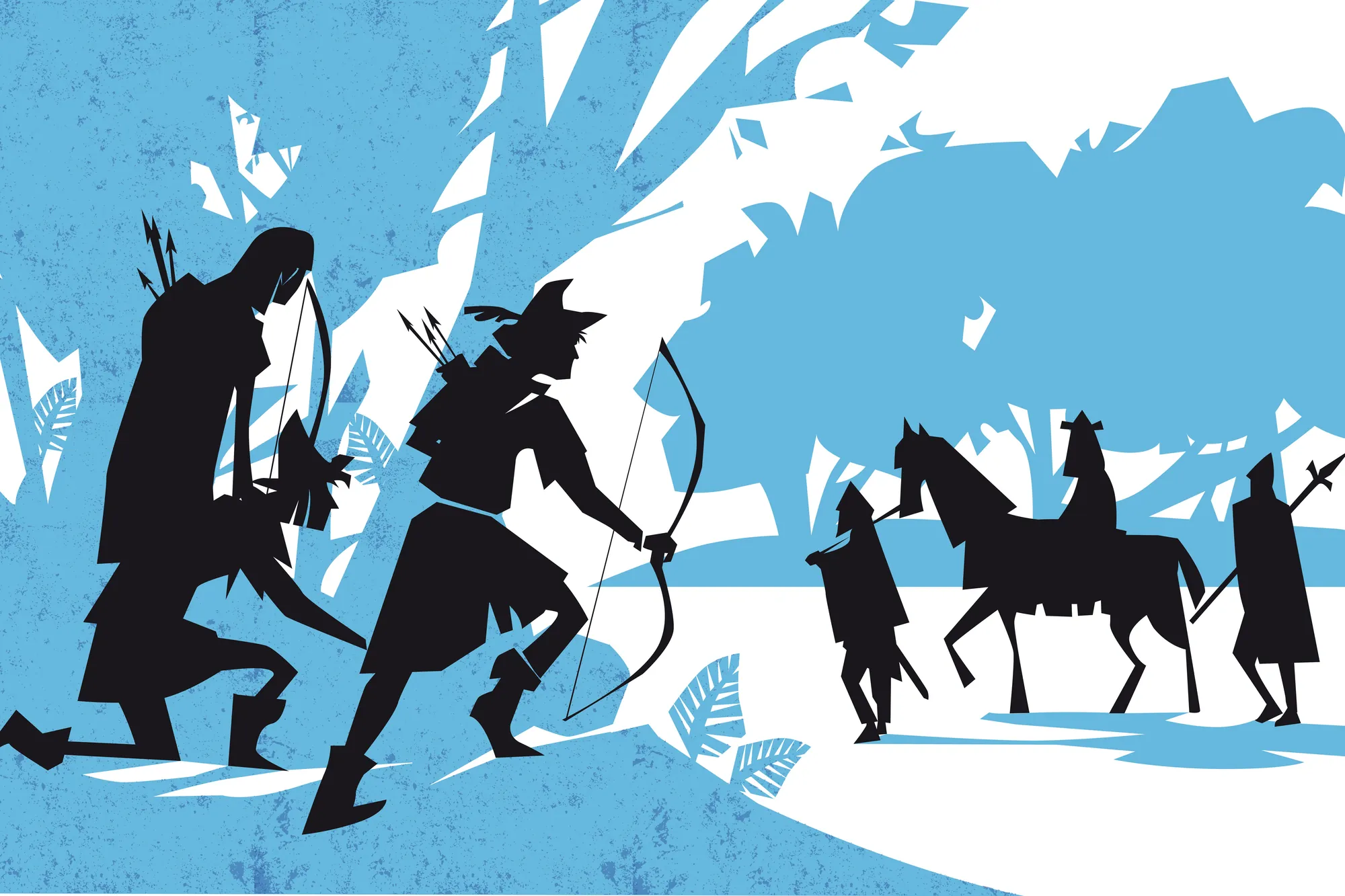 Robin Hood Zeichnung im Sherwood Forest