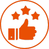 Erstklassiger Service Icon in Organge