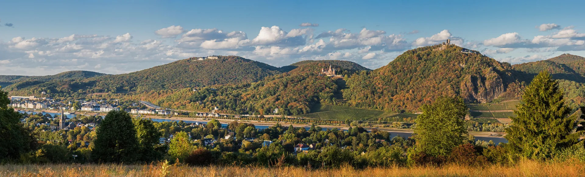 Blick auf das Siebengebirge bei Königswinter und Bad Honnef