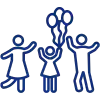 Spaßfaktor Icon (Familie) in Dunkelblau