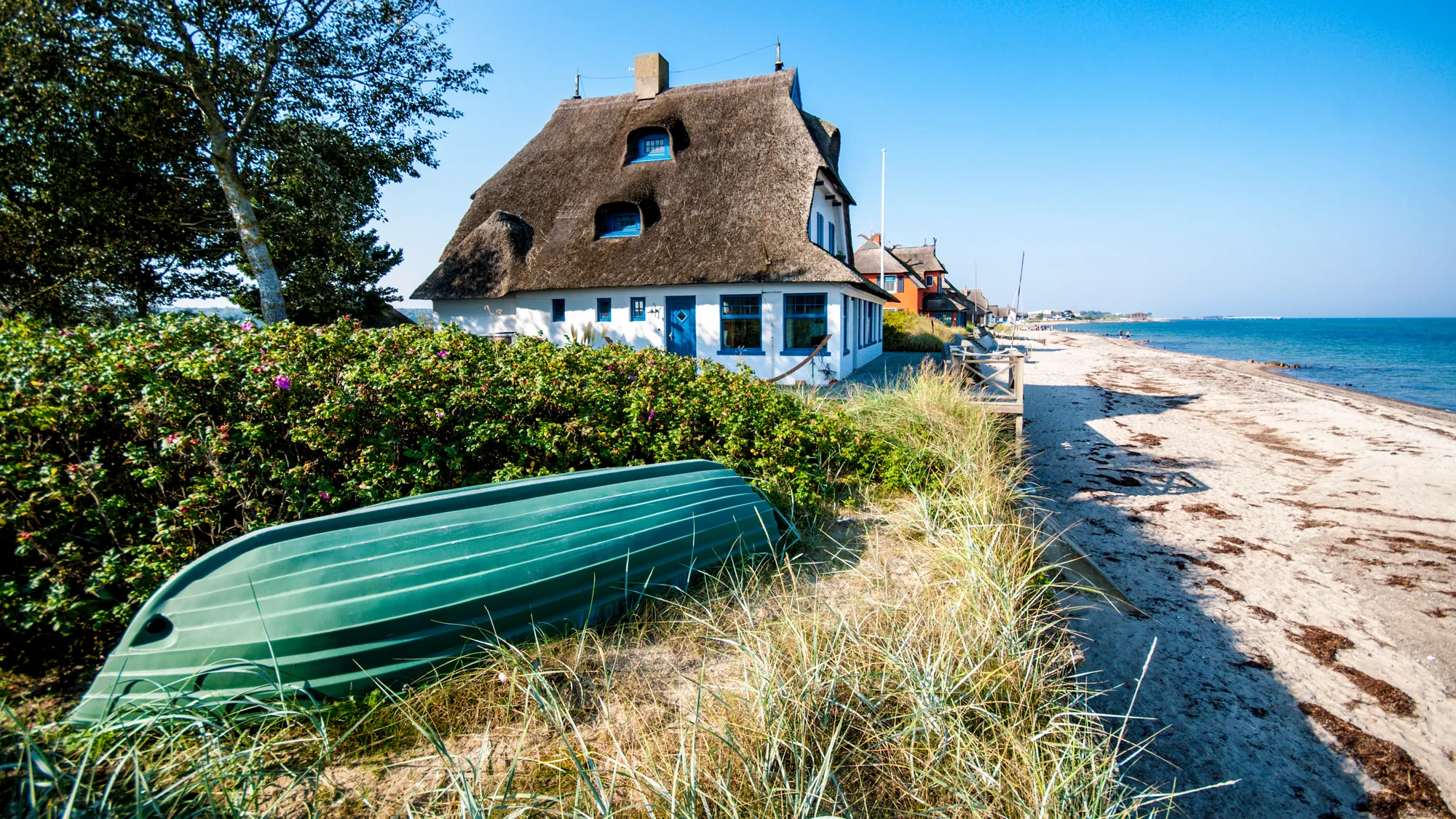 Strandhäuser am Strand von Heiligenhafen