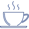 Tea Cup Icon in Dunkelblau