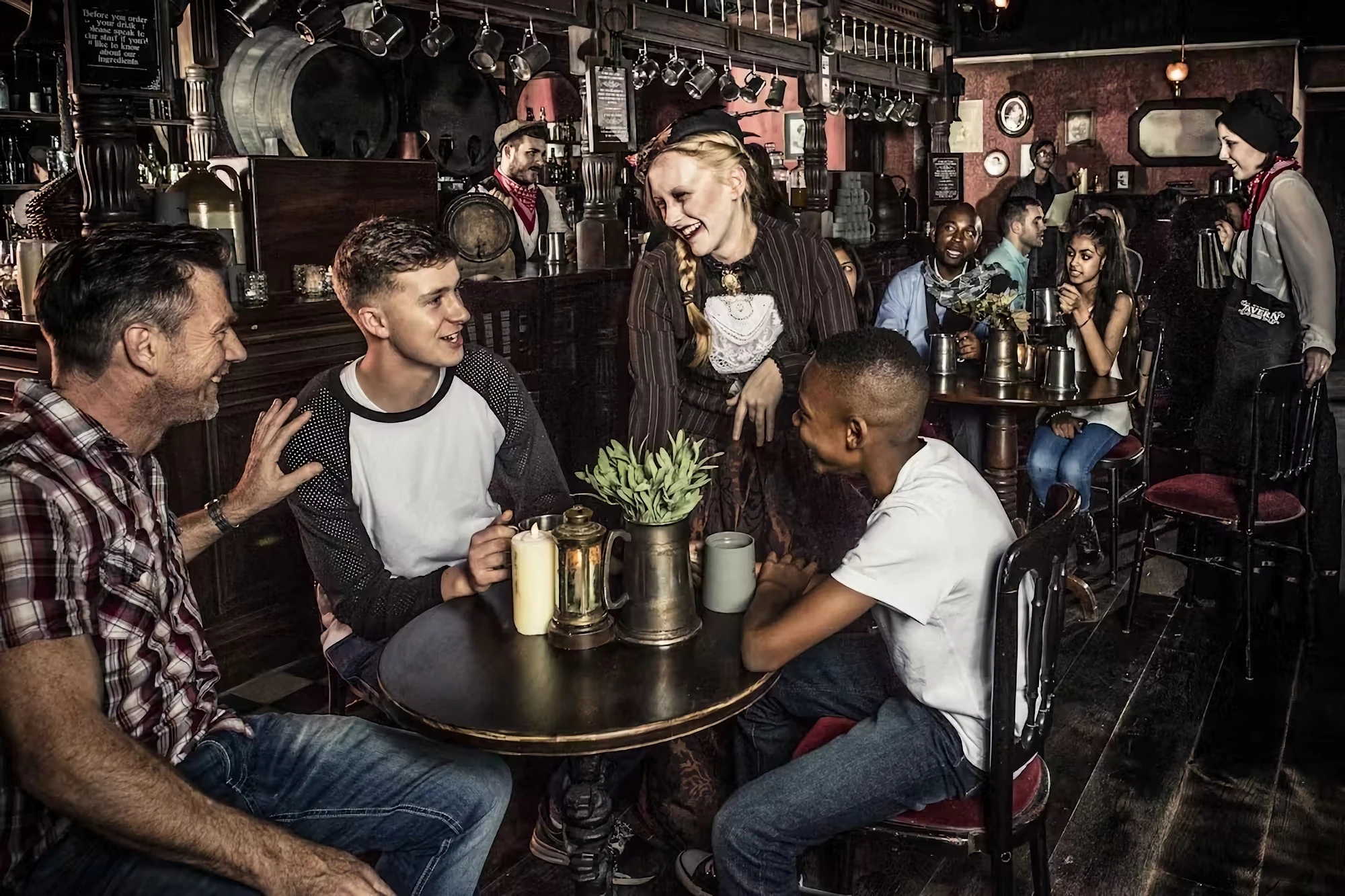 Szene in einem historischen Pub in den Dungeons