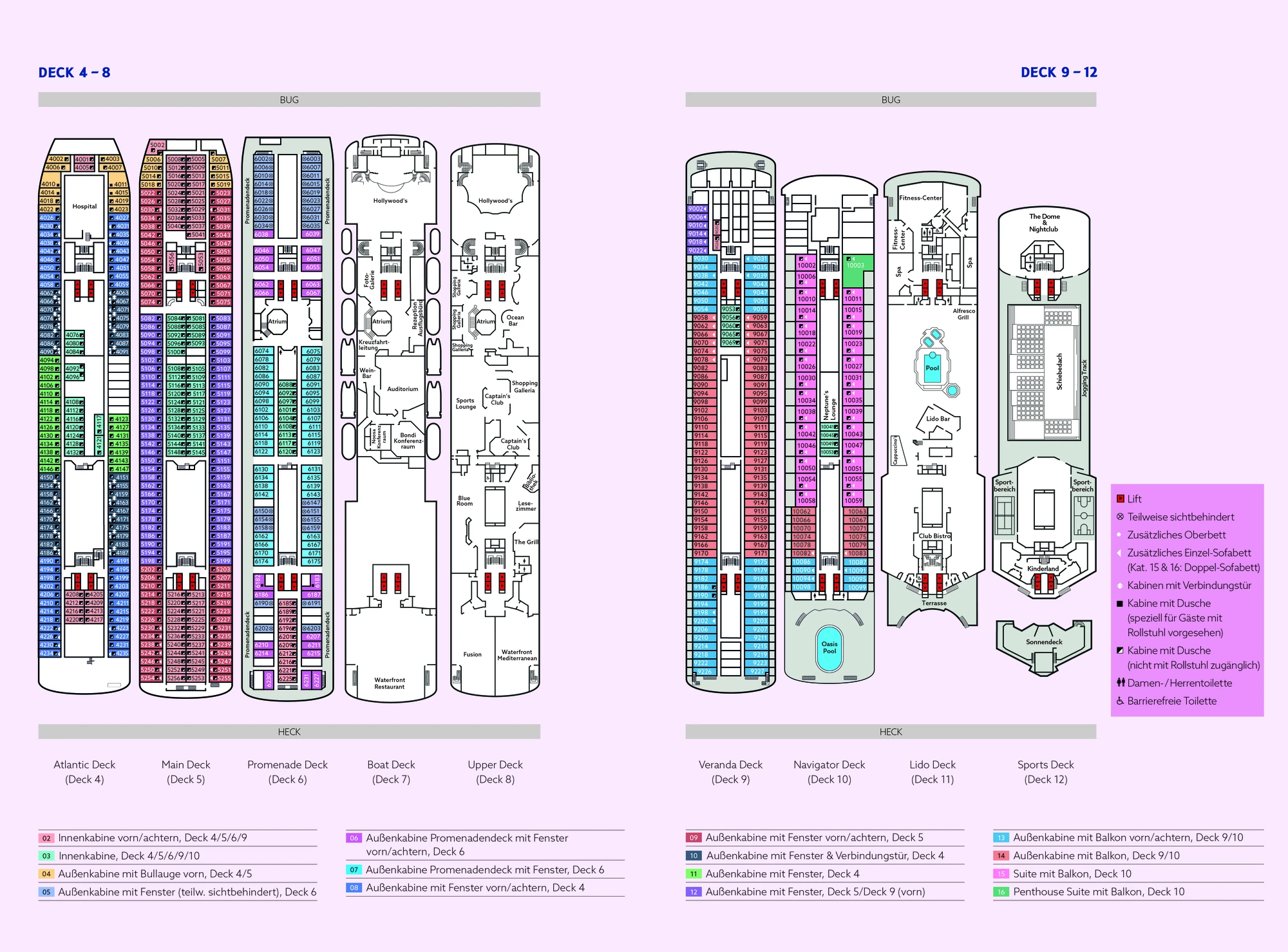 Deckplan der VASCO DA GAMA