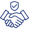 Vertrauen Icon in Dunkelblau