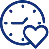 Zeit sparen Icon in Dunkelblau